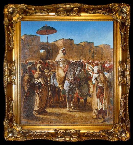 framed  Eugene Delacroix Sultan of Morocco, ta009-2